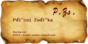 Pócsi Zsóka névjegykártya